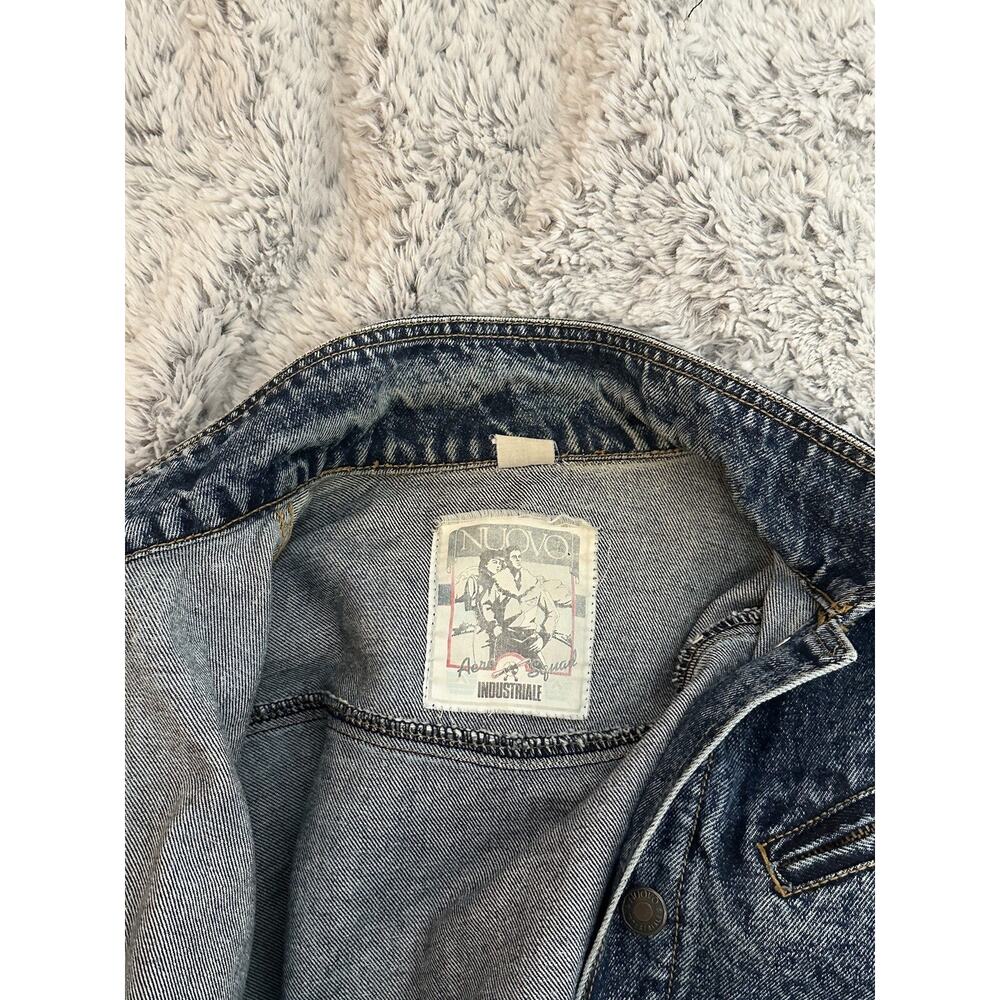 Vintage 80s Nuovo Industriale Aero Squad Jean Crop Jacket Denim Size Small - Picture 2 of 13